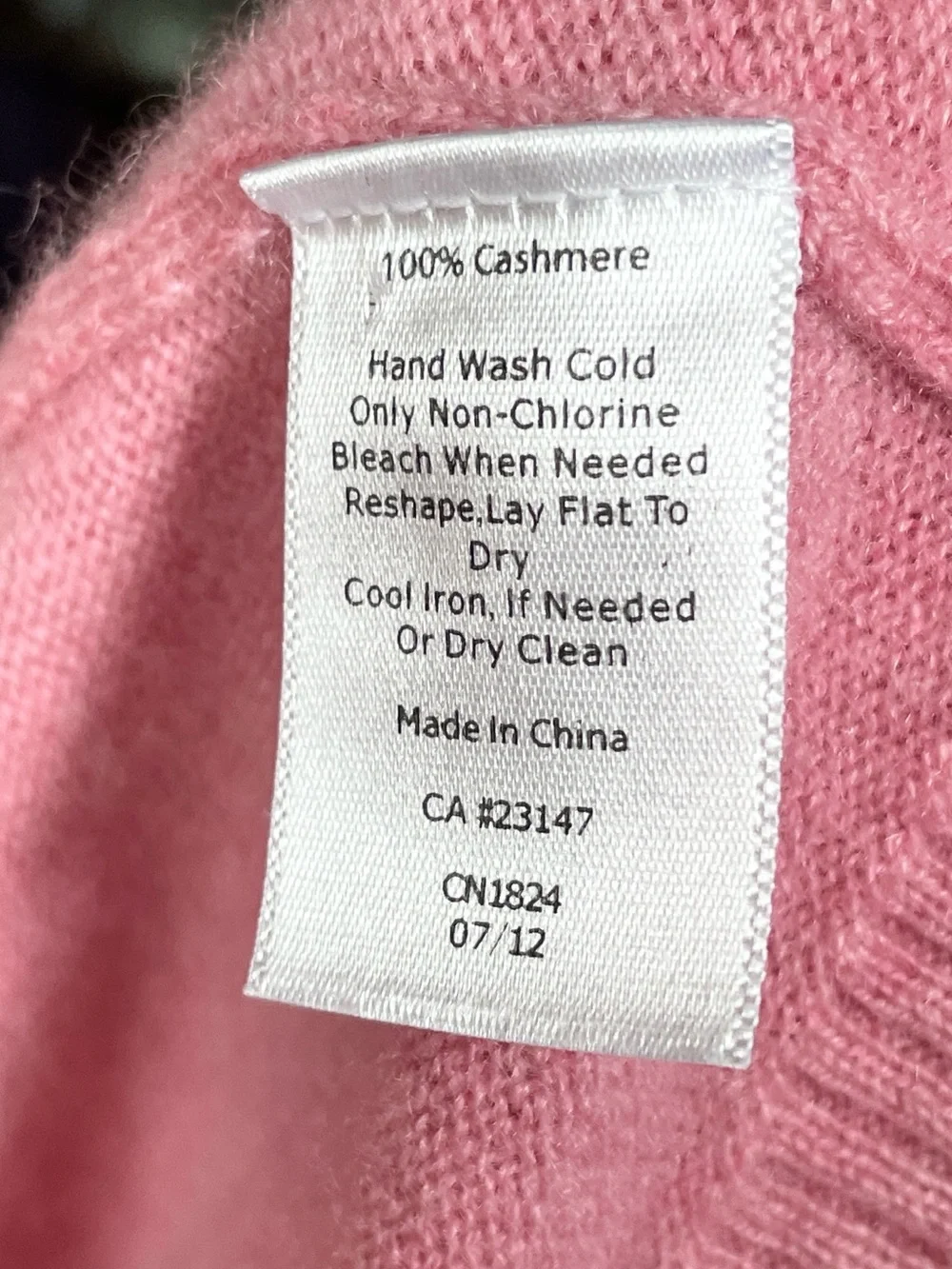 Talbots Pink Button-Up Crewneck Cashmere Cardigan - S